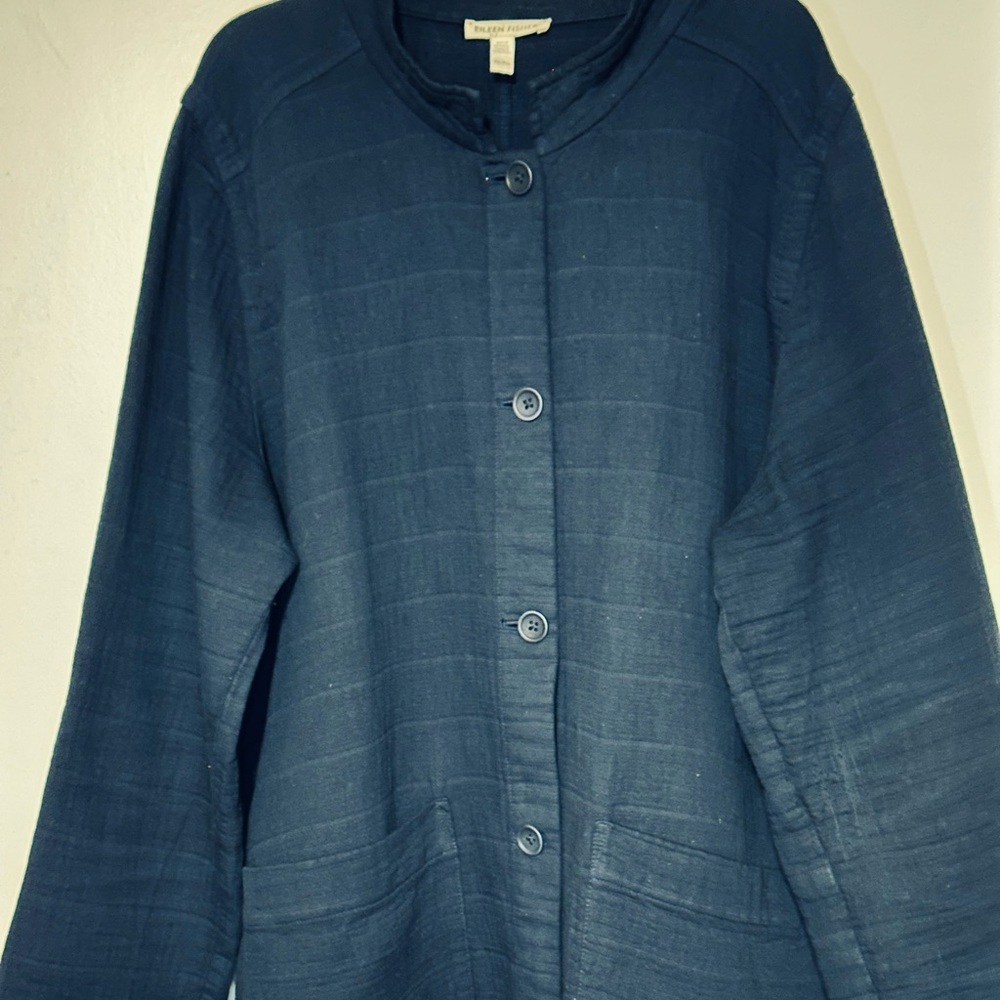 Eileen Fisher Women's Dark Blue Quilted Jacket